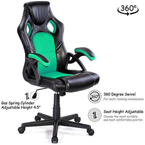 image for Giantex Executive Racing Office Gaming Chair Ergonomic Leather Style B