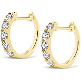 Anbamahong Moissanite Hoop Earrings 925 Sterling Silver Huggie Hoops for Men Women Jewelry Gifts