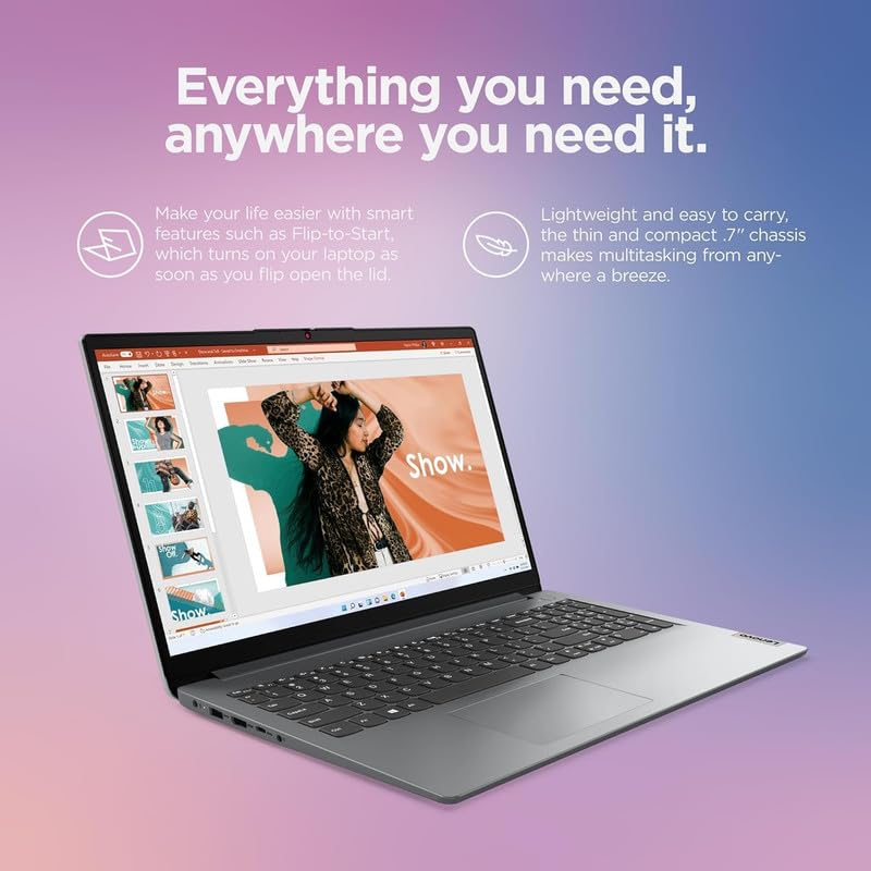 Lenovo IdeaPad 2025 Slim Laptop, 20GB RAM, 1TB Storage (512GB SSD & 500GB External), Dual Core Intel Processor, 15.6 Inch Anti-Glare Display, WiFi 6, HD Webcam, Long Battery, Office 365, Win 11
