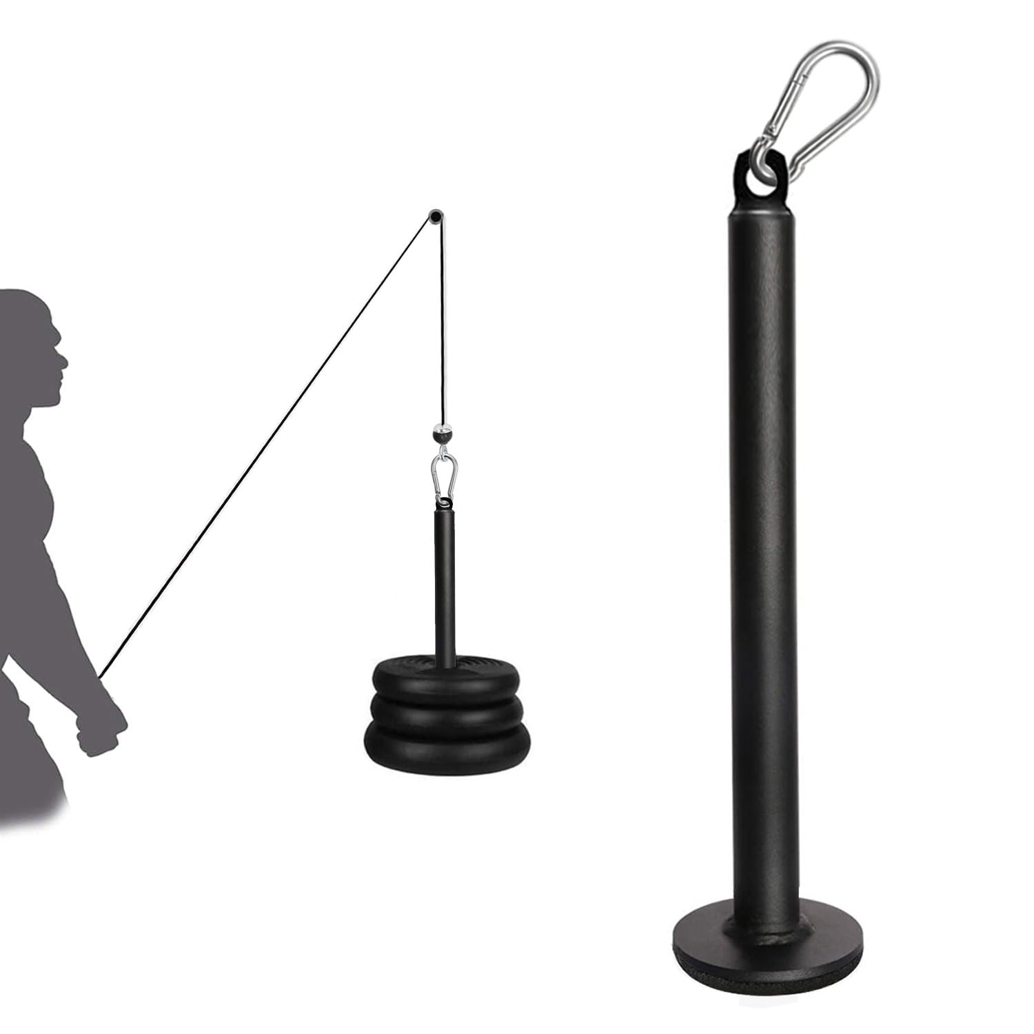 Favuit Weight Plate Loading Pin, Weight Pin Loading Rack with Carabiner Weight Lifting Pin Fitness Pulley Cable System LAT Pull Down Attachment for Home Gym Strength Training (Standard)