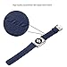 J&D Tech Leather Strap Wrist Replacement Band with Metal Clasp for Apple Watch, 42mm, Blue