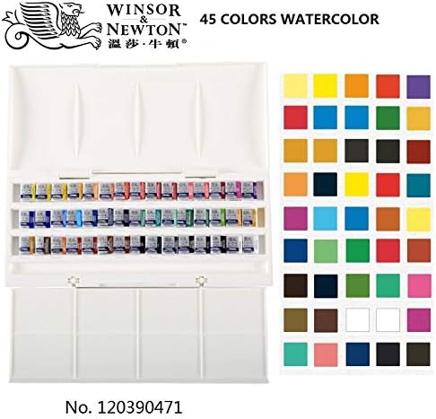 Winsor&Newton Cotman 8/12/24/36/45 Colors Half Pans Solid Watercolor Paints Set Pigment Art Supplies