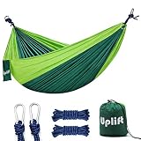 Uplift Double Camping Hammock,Portable Lightweight Heavy Duty Parachute Nylon Hammocks for Yard Backpacking Travel Beach Patio,with Two 9.8 ft Straps, Support 600 lbs Capacity