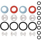 24 Pcs Pleochroic Faucet Washers Assortment Kit, Silicon Washer Insert Turn Replacement Accessories Valve Tap Ceramic Disc Cartridges, for Repairing Faucet Leak Worn Out Washer Replacements, O Ring