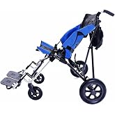 Adaptive Urban Rider Stroller by Sylvan, Heavy Duty Portable Folding Wheelchair for Special Needs Teens &amp; Young Adults, 17-inch Anatomic Shaped Seat, 250lb Capacity, Safety Belt, Brakes