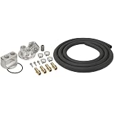 Derale Remote Oil Filter, Single Filter, 3/4-16 in Thread Adapter, 10 ft Hose, 3/4-16 in Thread Housing, Fittings/Hardware, Universal, Kit