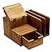 MyGift Rustic Brown Wood Desktop Organizer with Drawer, Mail Sorter, Sticky Note Pad Holder, Wooden Desk Storage Caddy for Office/Home
