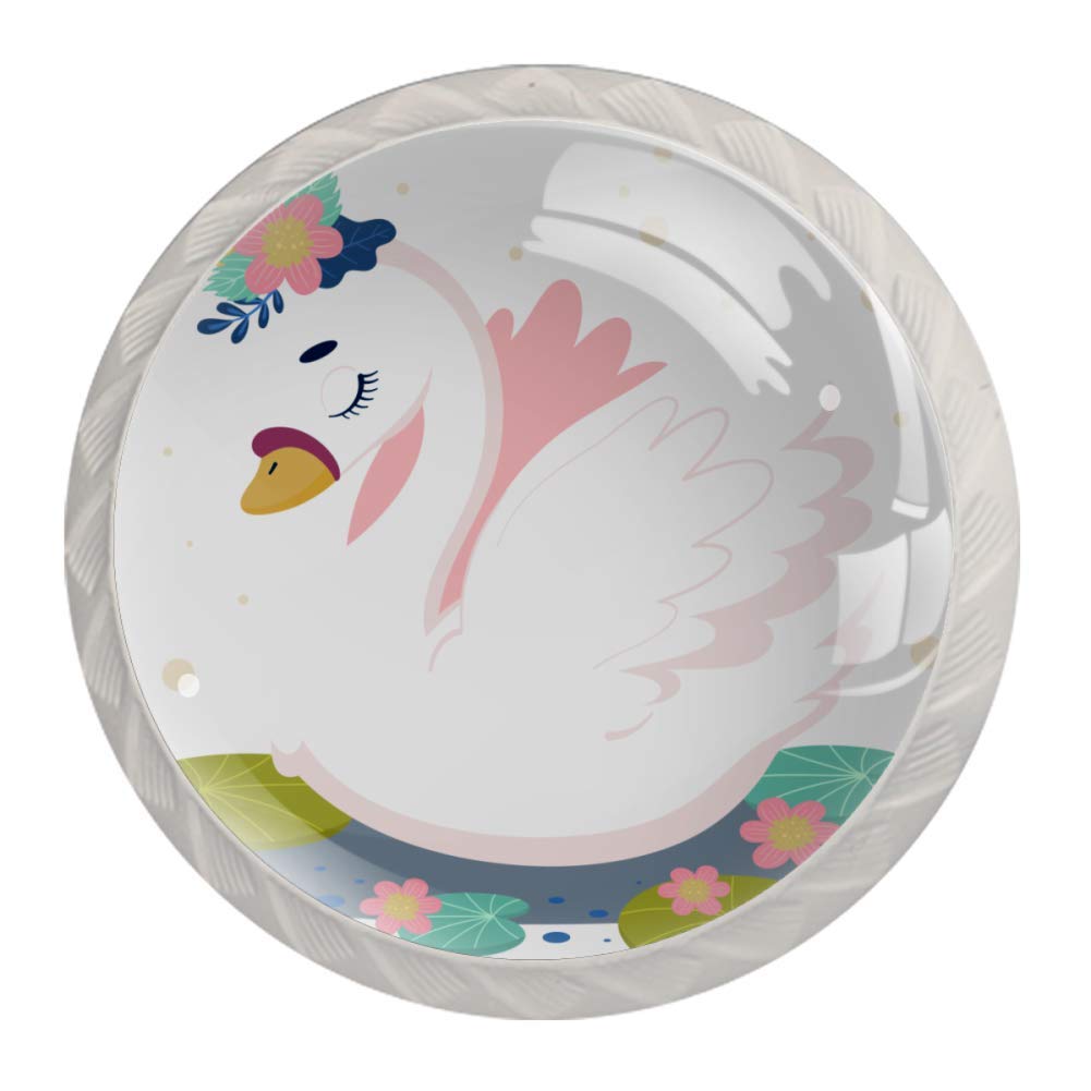 Küchenschrankknöpfe weißer Schwan Nachttischknöpfe Bemalte