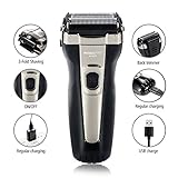 Men's Electric Foil Shaver Wet and Dry Waterproof with Sidebums Pop-Up Trimmer USB Fast Charging One-Key Lock