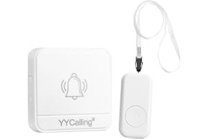 YYCALLING Caregiver Pager 1 Transmitter and 1 Receiver Wireless Call Buttons for Elderly Monitoring,SOS Alert System for Nurse Call Seniors,Nurse Emergency Alert System for Seniors/Patients