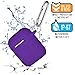 R-fun Compatible with AirPods Case Cover, Soft Silicone Protective Cover with Keychain for Women Men Compatible with Apple AirPods 2nd 1st Generation Charging Case, Front LED Visible,Purple