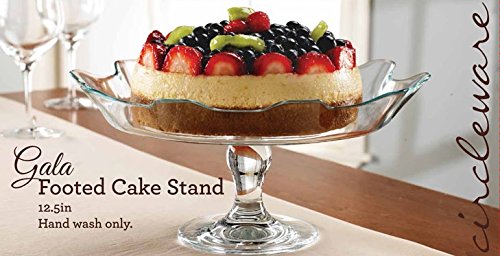 image for Circleware 54069 Gala Glass Cake Footed Stand Plate Serving Dish Platt