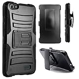 Huawei Raven LTE Case, Allmet [ Black+Black ] Premium Durable Heavy Duty Rugged Impact Hybrid Armor Holster Belt Clip Stand Combo Case Cover for Huawei Raven LTE H892L (Straight Talk)