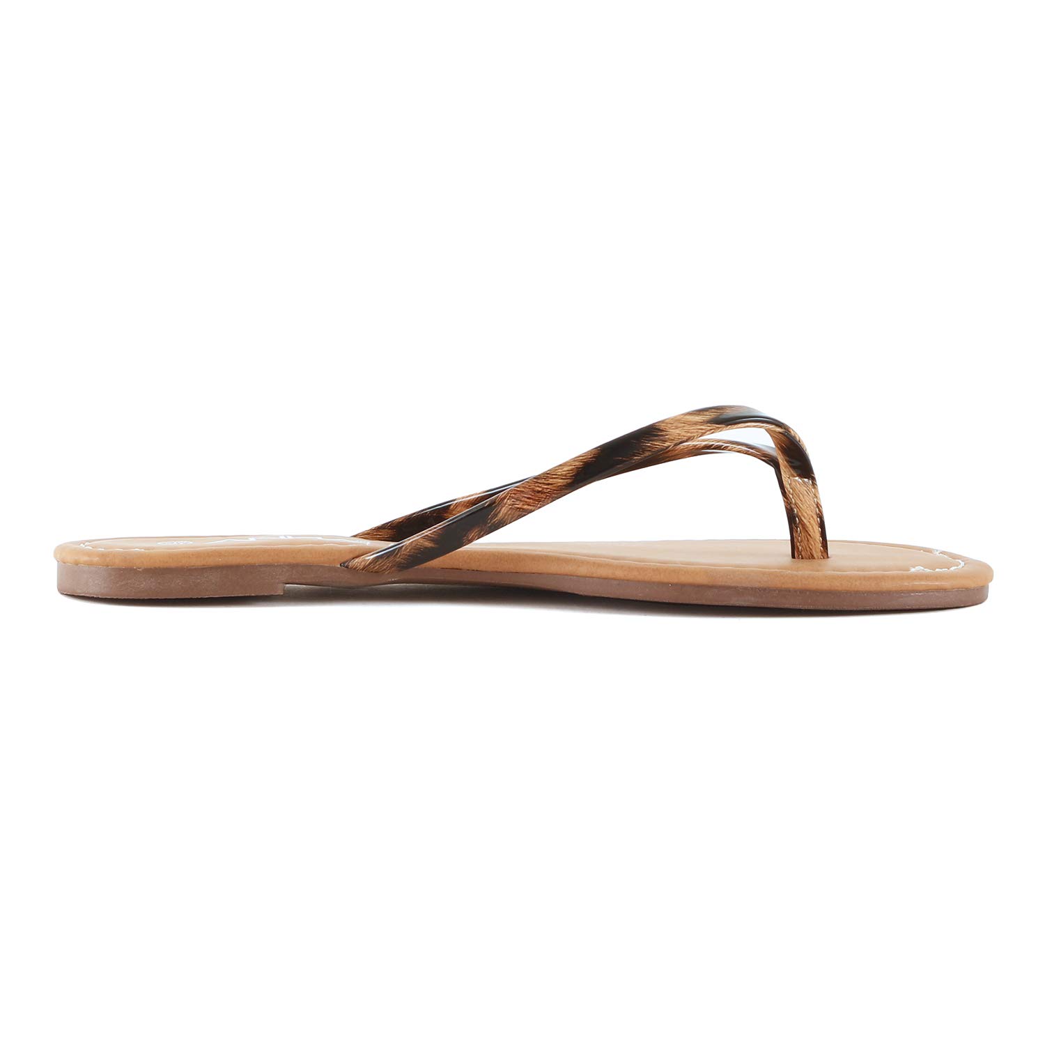 Womens Classic Comfortable Beach Thong Easy Slip On Flip Flop Casual Flat Sandal (9 M US, Leopard) - Image 4