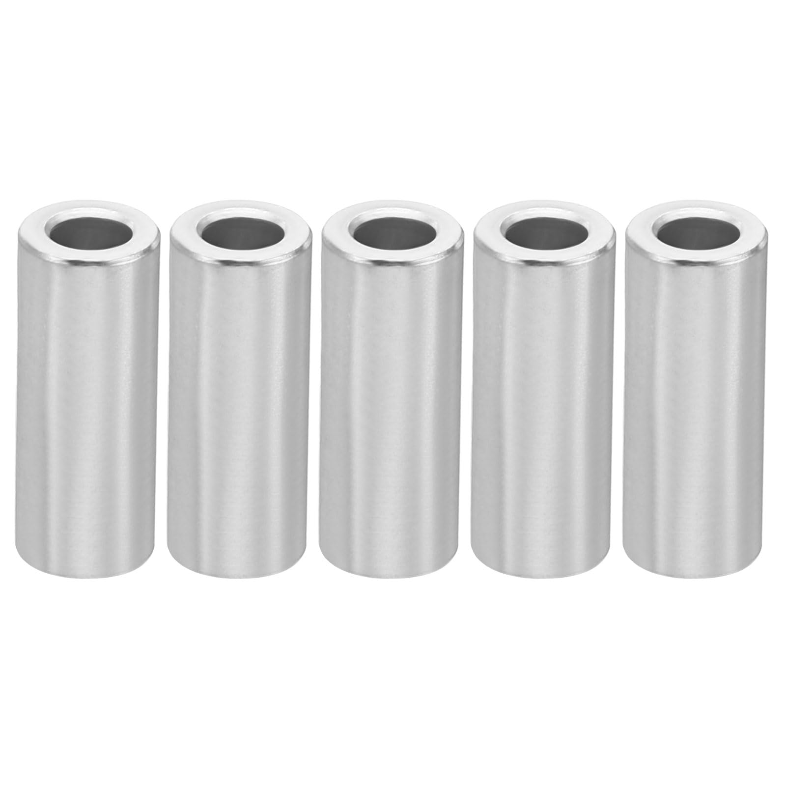 PATIKIL M4 Aluminum Spacers, 5 Pcs Metal Spacer Aluminum 4.2mm ID x 8mm OD x 20mm L Aluminum Spacer Screw Standoff Round for 5/32inch or M4 Screw Bolts