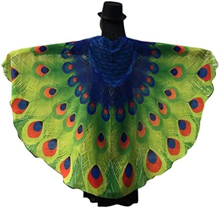 Cinnamon Novelty Peacock Wings Fairy Nymph Pixie Chiffon Shawl Costume, 197x125CM