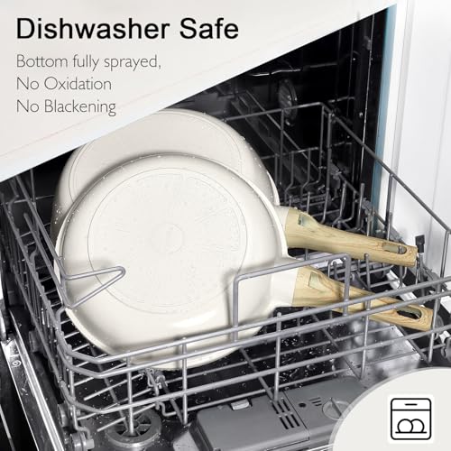 GiPP Ceramic Coating Cookware Sets, Pots and Pans Set Nonstick, 18Pcs Induction Cookware, Non-toxic Healthy Kitchen Cooking Set with Stay-Cool Handles, Dishwasher Safe, PFAS PTFE PFOA PFOS Free(White)