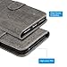 Compatible with iPhone 8 Plus Case, iPhone 7 Plus Case PU Leather Wallet Case Oil Wax Embossed Elephant TPU Inner Detachable Magnetic Credit Card Holders for iPhone 7 Plus & iPhone 8 Plus Gray