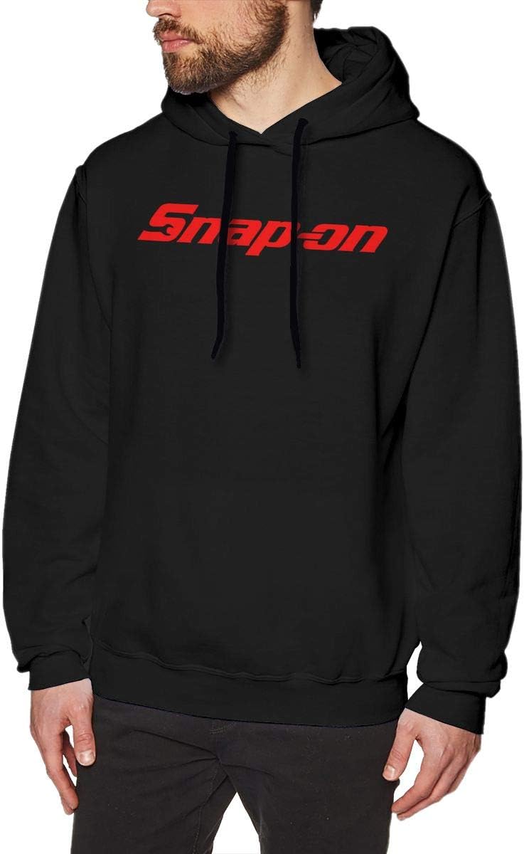 YJQAZO Fashion Men's Hoodie Snapon Logo Interesting Sweatshirt Black for Mans Sweatshirt