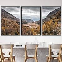3 Piece Framed Canvas Wall Art Valley Rivers Canvas Prints Home Artwork Decoration for Living Room,Bedroom - 16