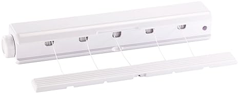 Rosenstein & Söhne Wandwäschetrockner: Wandtrockner mit 5 ausziehbaren Wäscheleinen zu je 4,2 m, gesamt: 21 m (Wand Wäschelei