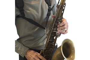 Agustu Saxophone Strap Harness (S-Medium) for Baritone, Alto, Tenor, Soprano Sax & Clarinet – Shoulder & Neck Support, Adjust