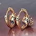 GULICX Yellow Gold Tone Blue Round ZIrconia Piercing Hoops Earrings Huggies Sapphire Color