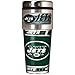NFL New York Jets Metallic Travel Tumbler, Stainless Steel and Dark Green Vinyl, 16-Ounce