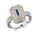 Newshe Jewellery AAAAA Cz Vintage Rings for Women Gemstone Ring 925 Sterling Silver Blue Sapphire Princess Size 4-13