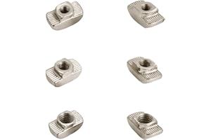 YMAISS 165Pcs M3 M4 M5 Hammer Head Drop in T Nut Slot Assortment Kit for 2020 Series Aluminum Profile - Nickel Plated Carbon 