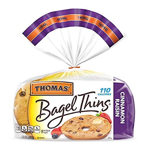 Thomas', Cinnamon Raisin Bagel Thins, 8 ct, 13 oz - 2 Packs