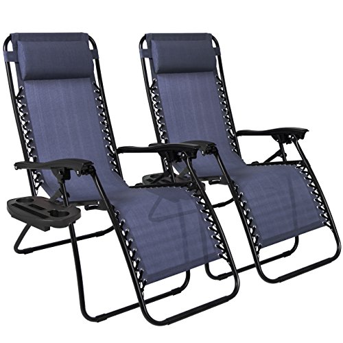 Best Choice Products Zero Gravity Chairs Case Of (2) Lounge Patio Chairs Outdoor Yard Beach- Nav ...