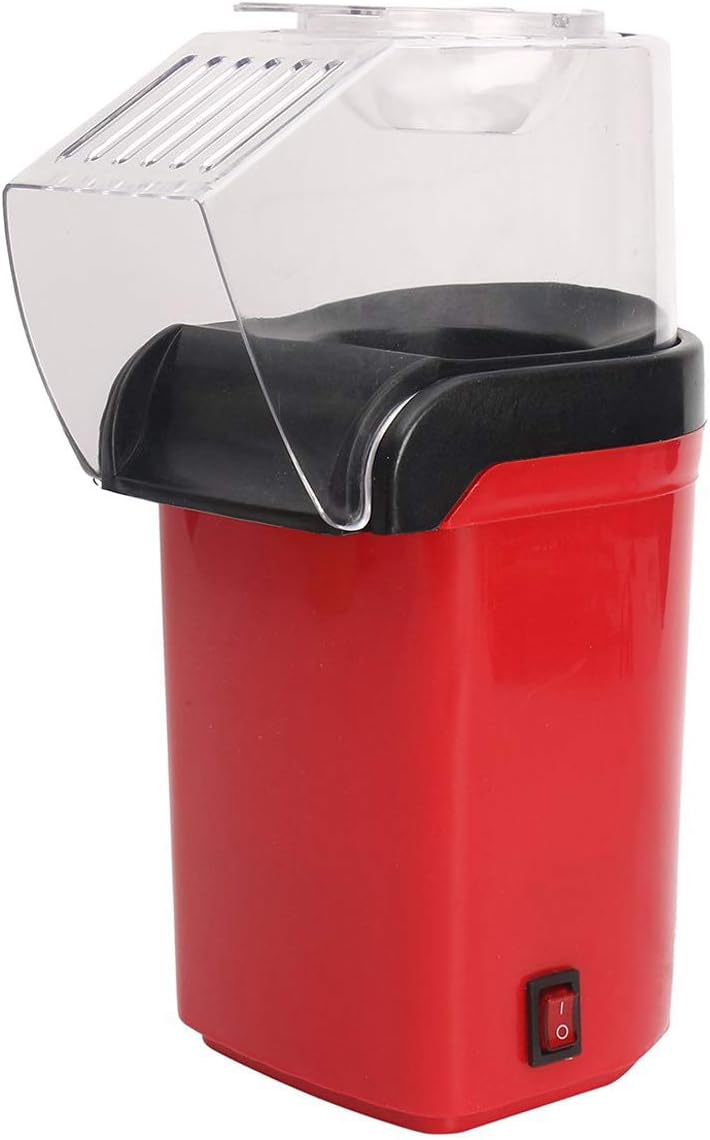 Popcorn popper maker, Hot Air Popcorn machine-1200W, Oil-Free，FDA Certified, Red