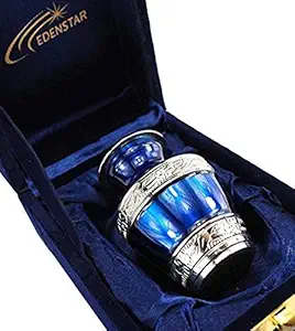 EDENSTAR NEXTG Premium Quality Memorial Mini Keepsake Urn Handcrafted to Perfection Engraved with Unique Design - Small Keepsake Cremation Urn for Ashes Handmade Funeral Urn