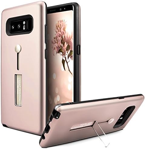 Samsung Galaxy Note 8 Case, MOMOTECH Premium 3 in 1 Slim Fit Galaxy Note 8 Case Finger Strap Holder Grip with Kickstand Support Wireless Chraging Shockproof Case for Samsung Galaxy Note 8 - Rose Gold