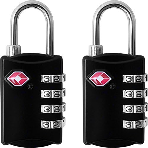 TSA Approved Luggage Locks 4-Digit Combination Padlock Password 2 Pack