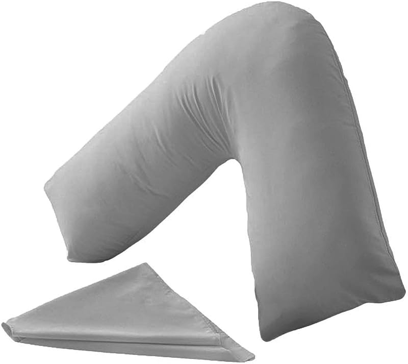 CnA Stores Orthopaedic V-Shaped Pillow Grey 84cm 34in Cover Included