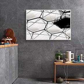 Floating Framed Canvas Wall Art for Living Room, Bedroom Black and White Landscape Canvas Prints for Home Decoration Ready to Hang - 16x24 inches