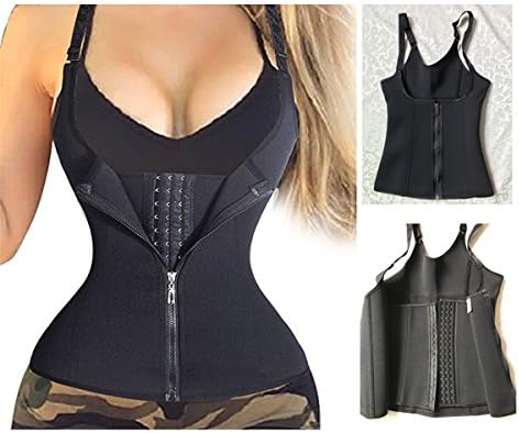 HUBORLOVES Neoprene Waist Trainer Vest Weight Loss Waist Corset Fat Burning Underbust Vest Body Tummy Control Adjustable Strpas(Black 3XL)