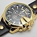 CURREN Original Men's Sports Waterproof Calendar Leather Strap Wrist Watch 8176 Gold Black