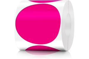 LUCKYHERN Pack of 500 Round Color Coding Circle Dots Stickers Labels (3", Pink)