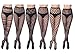 Frenchic Fishnet Lace Stocking Tights Extended Sizes (Pack of 6) (M/L), Black
