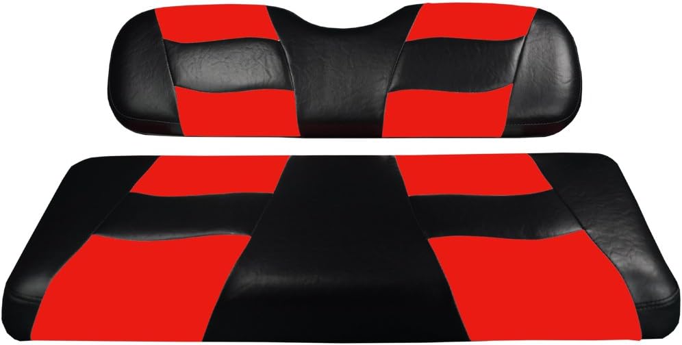 EZGO RXV Golf Cart Front Seat Cover, Riptide Black and Red