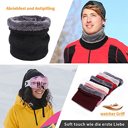 ChamRet Neck Warmer Winter Fleece Loop Scarf Men Women Windproof Face Mask Knitted Scarf Thicken for Cold Weather Cycling Motorcycle Skiing Sports