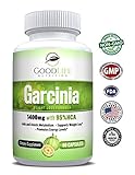 Pure Garcinia Cambogia by GoodLife Nutrition - 95% HCA Extract 60 Veggie Capsules #1 Weight Loss Supplement - All Natural Appetite Suppressant - Promotes a Healthy Digestive System