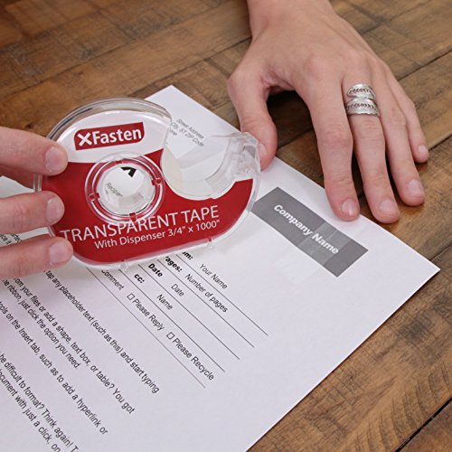 image for XFasten Crystal Clear Transparent Tape with Dispenser, 3/4-Inch x 1000