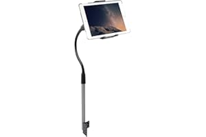 Macally Car Seat Rail Mount - Super Secure Tablet Mount for Car and Floor Mount Phone Holder - Adjustable Gooseneck iPad Mount for Truck and Any Vehicle - Works with All iPad, iPhone, Tablets