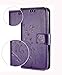 FLYEE Case iPhone 13 (6.1 inch,Released 2022),Wallet Case for Women and Girls with Card Holder,Flip Case Wallet Leather [Kickstand] Butterfly Flower Embossed Protective Cover-Purple