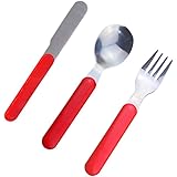 Dernord Toddler Silverware Kids Cutlery Set Child flatware Stainless Steel Utensil Knife Fork Spoon 3-Piece Kitchen Gifts - Christmas Gadgets