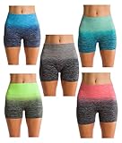 Homma Women's Seamless Compression Ombre Yoga Shorts Running Shorts Slim Fit